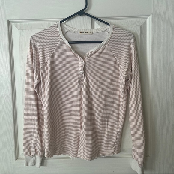 Marine Layer Super Soft Striped Long Sleeve Henley - Picture 1 of 5